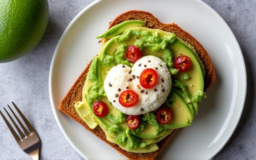 A freshly made avocado toast lunch special.